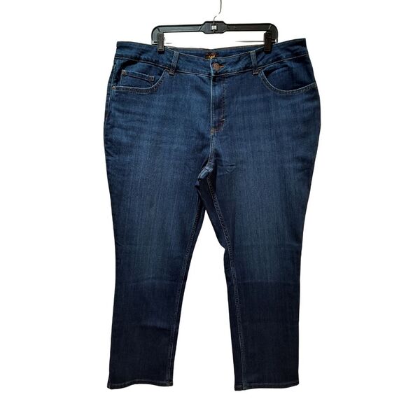 Lee Denim - Lee Jeans Women's 22W Short Straight Blue Stretch Denim 41x28